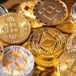 silver and gold round coins